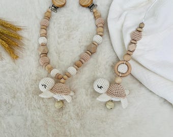 Set cadena cochecito + colgante Maxicosi tortuga beige