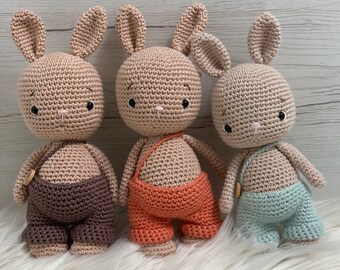 Crocheted amigurumi bunny, cotton, handmade, crochet animal, rabbit,