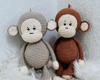 Gehäkeltes Amigurumi Affe,Bio Baumwolle, handgemacht, Häkeltier,  Affe,