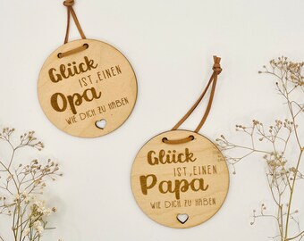 Dad I Father I Grandpa I Wooden sign I Father's Day I Decoration I Gift I Special gift I Luck I Wooden heart