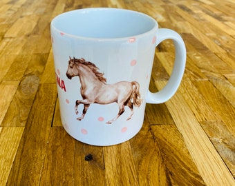 Pferde Tasse, Personalisierte Tasse, Abschiedsgeschenk, Freundin,Freund, Geburtstag, Weihnachten, Geschenk, Kindergarten, Schule