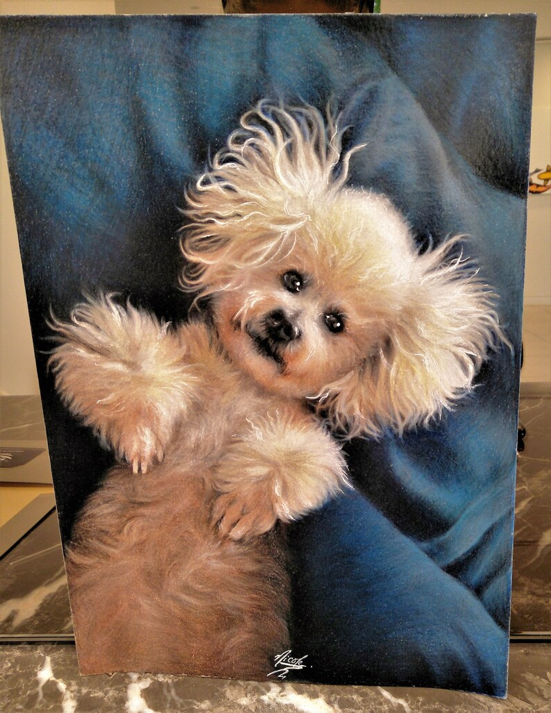 Art Print Cute Puppies Pet Portrait Print Original Artwork Pawtrait Dog Lover Present Bichon Frise Dog Mother/'s Day Gift