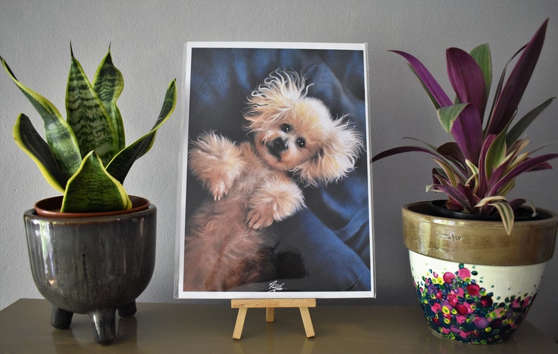 Art Print Cute Puppies Pet Portrait Print Original Artwork Pawtrait Dog Lover Present Bichon Frise Dog Mother/'s Day Gift