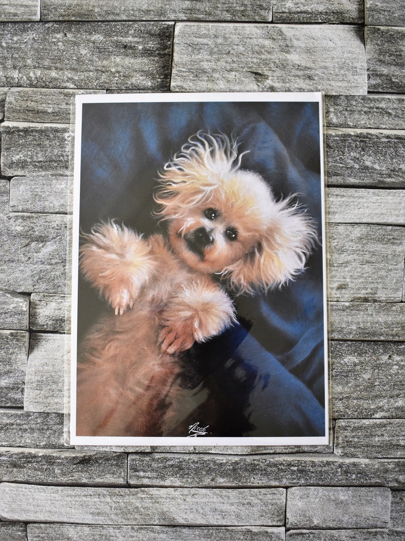 Art Print Cute Puppies Pet Portrait Print Original Artwork Pawtrait Dog Lover Present Bichon Frise Dog Mother/'s Day Gift