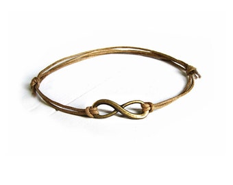 Fusskettchen mit Infinity Unendlichkeit Charm, bronze, Wunschfarbe