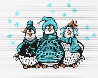 Plottermotiv "Winter Chicks" by Thorsten Berger // Plotten / Winter / Schnee / Weihnachten / Christmas / Cutting File