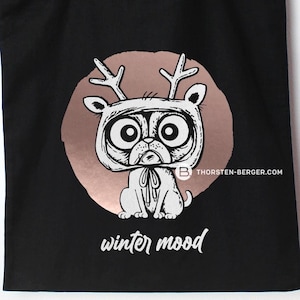 Plotter motif "Wintermops" by Thorsten Berger // Plotten / Winter / Pug / Dog / Comic