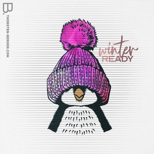 Plottermotiv "Winter Pinguin" by Thorsten Berger // Plotten / Winter / Mütze / Tier / Christmas / X-Mas