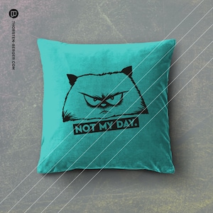 Motivo del trazador "Not My Day" de Thorsten Berger // Trazado / Gato / Gato gruñón / Declaración
