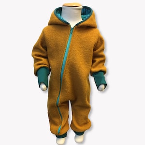 Wool suit mustard yellow / petrol size 62-116