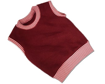 Pullover aus Wollwalk in rot Gr. 62-128