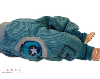 Harembroek van corduroy met brede ribbels / Groeibroek voor kinderen