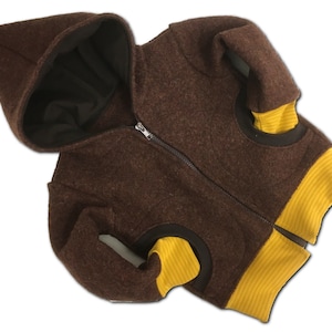 Walk jacket in brown/mustard size 62-128