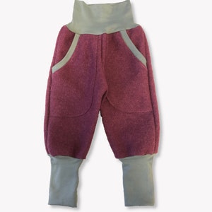 Bloomers made of boiled wool, dusky pink/grey image 1