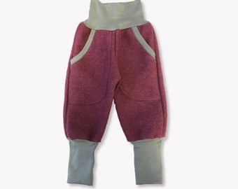 Bloomers made of boiled wool, dusky pink/grey