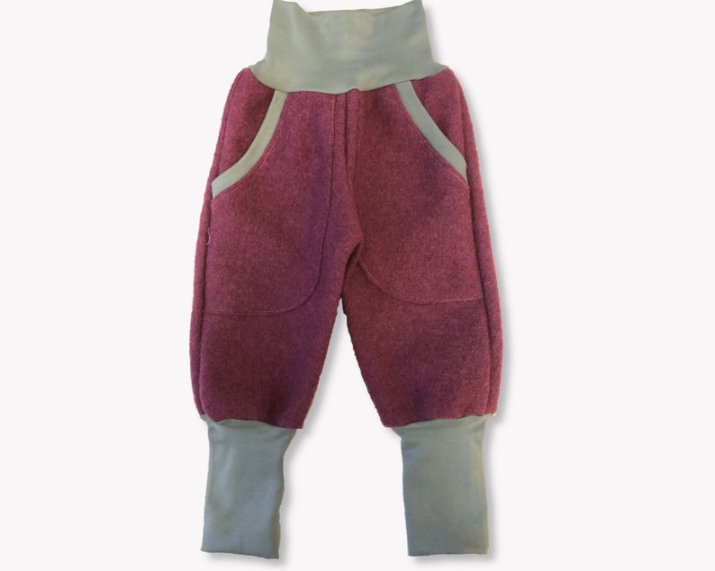 Bloomers made of boiled wool, dusky pink/grey image 1