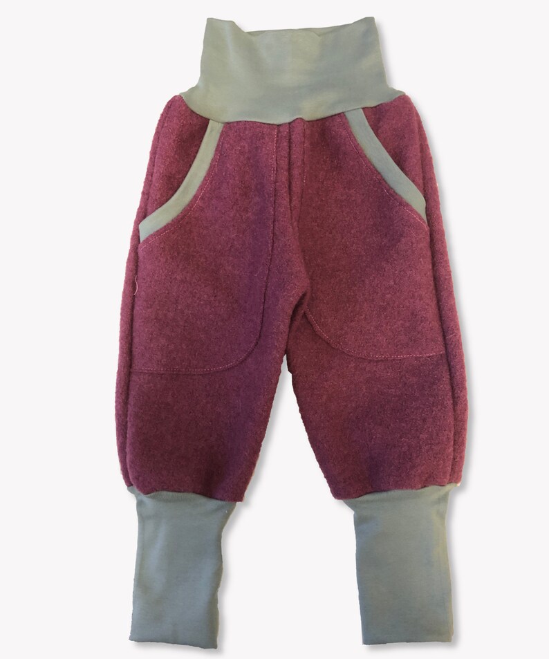 Bloomers made of boiled wool, dusky pink/grey image 4
