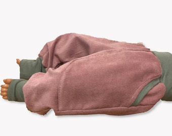 Corduroy harembroek in oudroze / meegroeiende broek voor kinderen