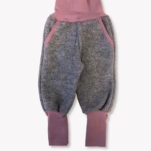 Wool harem pants grey/antique pink