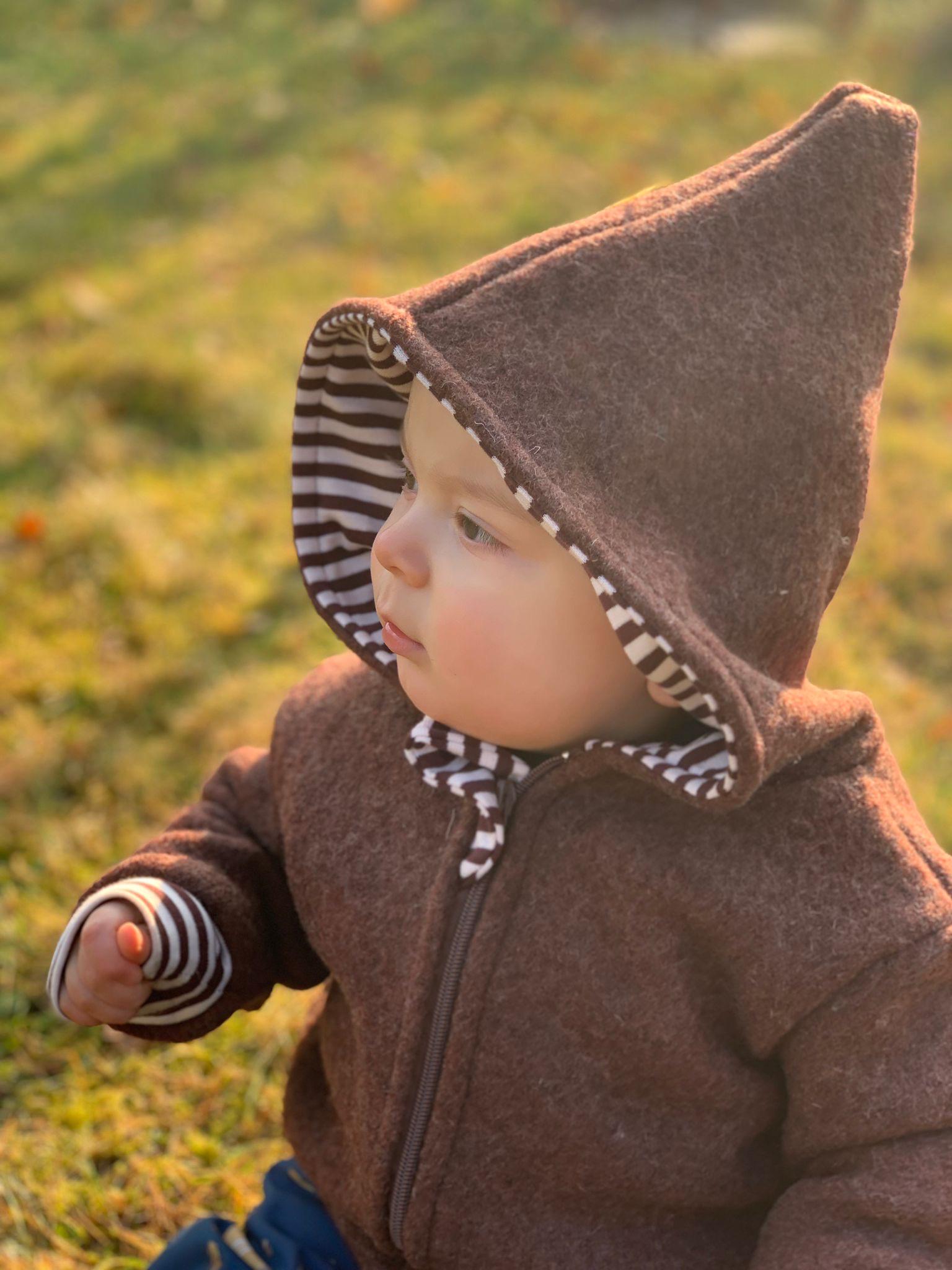 ウールジャケット サイズ3 ブラウン ウールブレンド マイクロハウンドトゥース 段返り3釦 アンコン