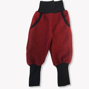 Bloomers made of boiled wool red/blue
