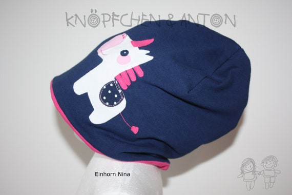Schlupfmütze Zipfelmütze Wintermütze Wendemütze Einhorn rosa alle Größen Unicorn