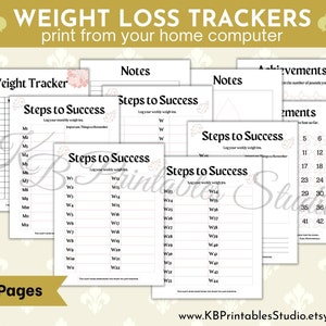 Gewichtsverlust Tracker, Gewichtsverlust-Diagramm, Gewichtsverlust-Planer, druckbares Journal, Selbstpflege-Journal, Selbstpflege-Planer, Ziel-Tracker