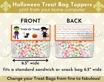 Printable Halloween Treat Bag Toppers (PDF Download)