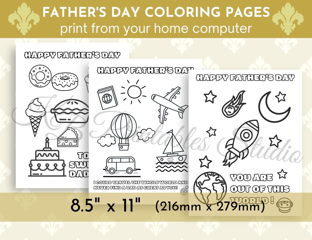 Printable Father's Day Coloring Pages Father's Day - Etsy Canada
