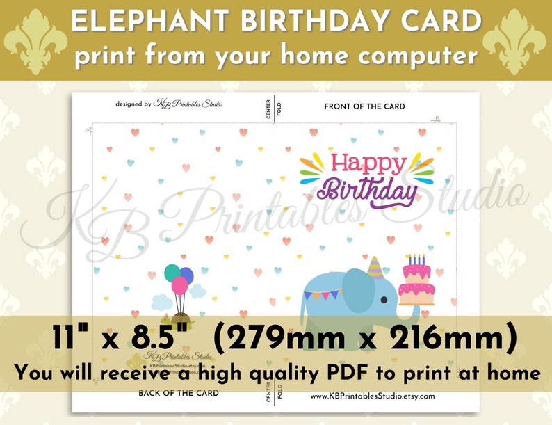 Printable Child's Birthday Card Cute Birthday Card Etsy