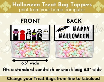 Printable Halloween Treat Bag Toppers (PDF Download)
