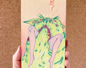 Original Zeichnung auf Holz