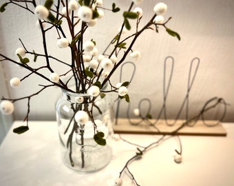 two mistletoe berry branches with felt fruits