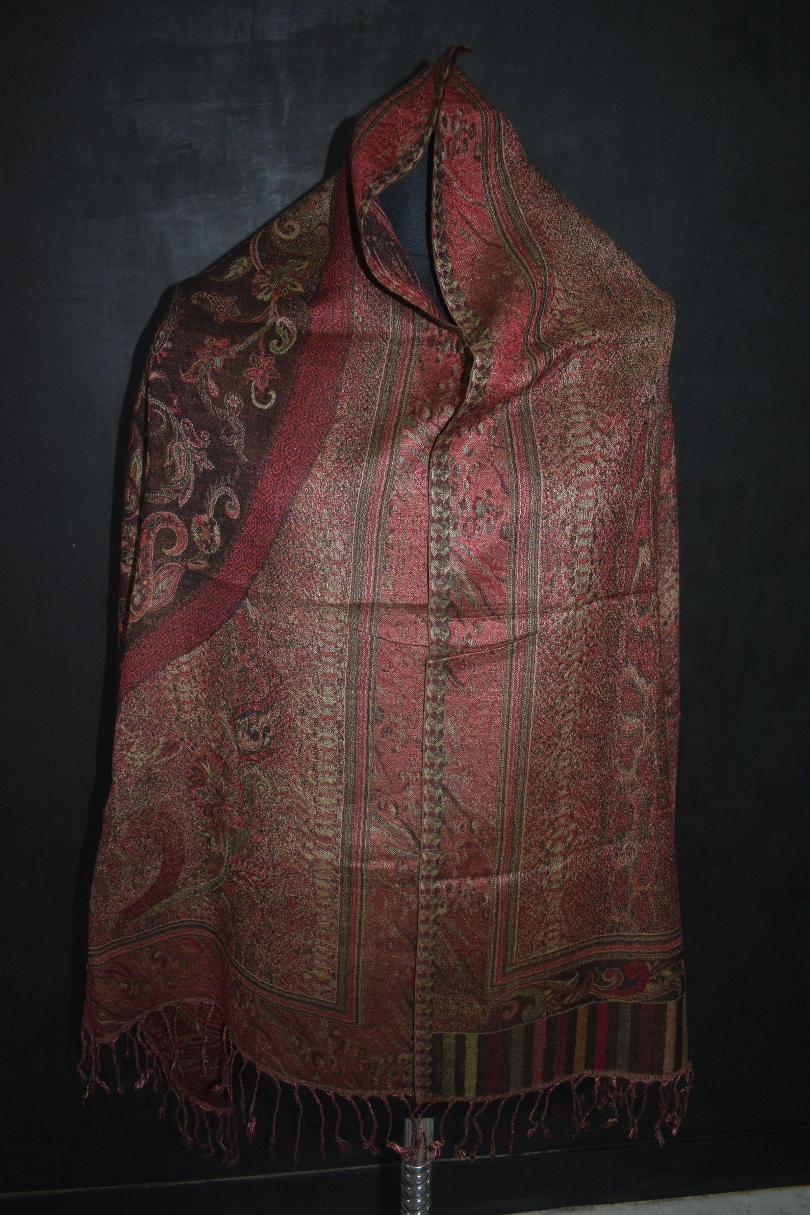 Jamawar Pashmina Wool Shawl Traditional Design 100 Wool Etsy