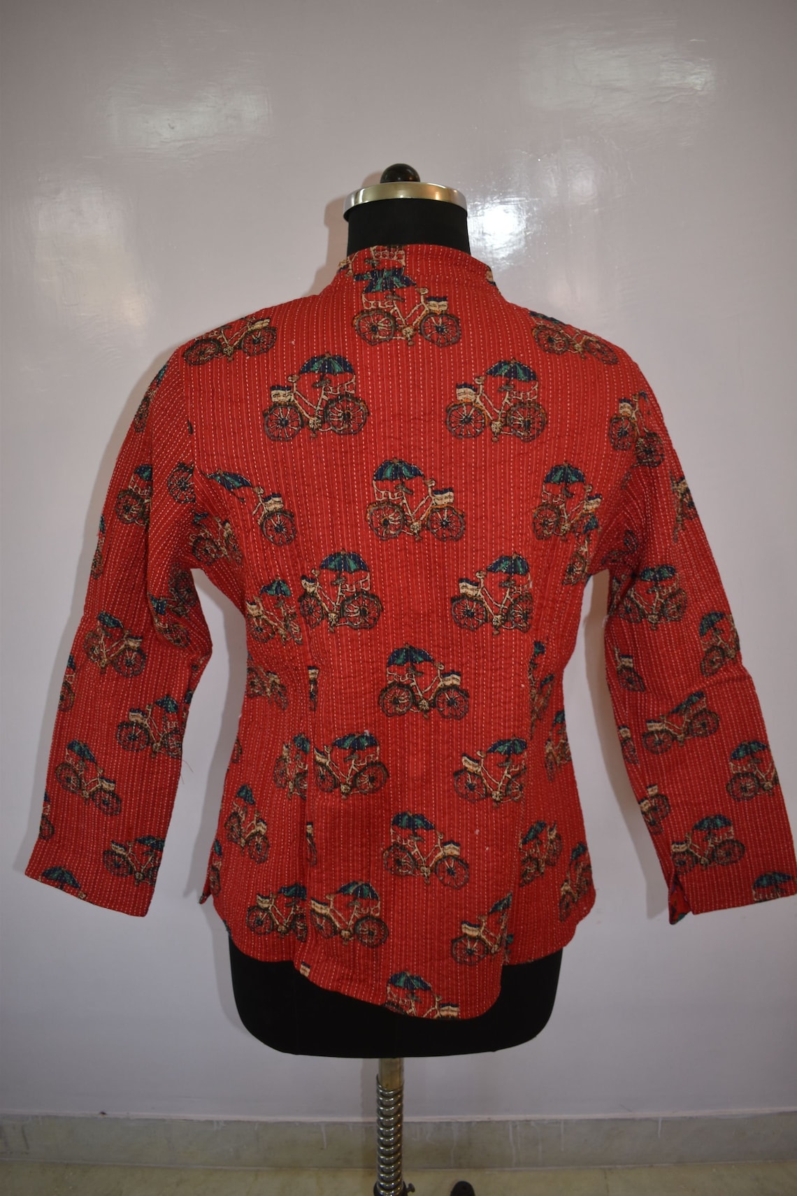 Indian Floral Print Jacket cotton quilted Reversible Jacket Etsy