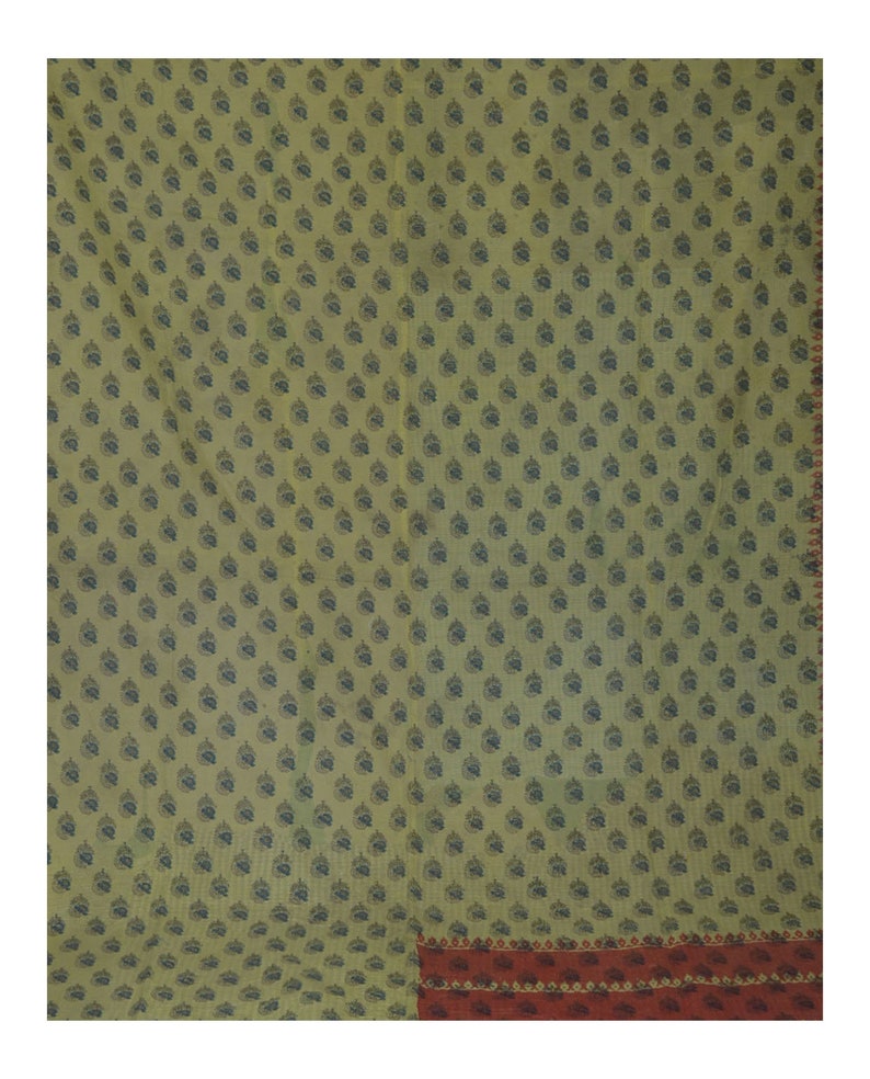 Vintage Cotton Kantha Quilt Handmade Bedding Throw Kantha Bedsheet Reversible Ralli Recycled Old Cotton Floral Kantha Blanket 03