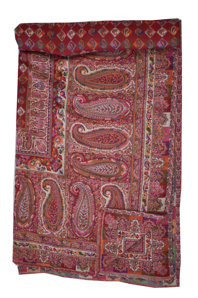 Throw Large Pashmina Blanket Throw Reversible India Bedding Etsy