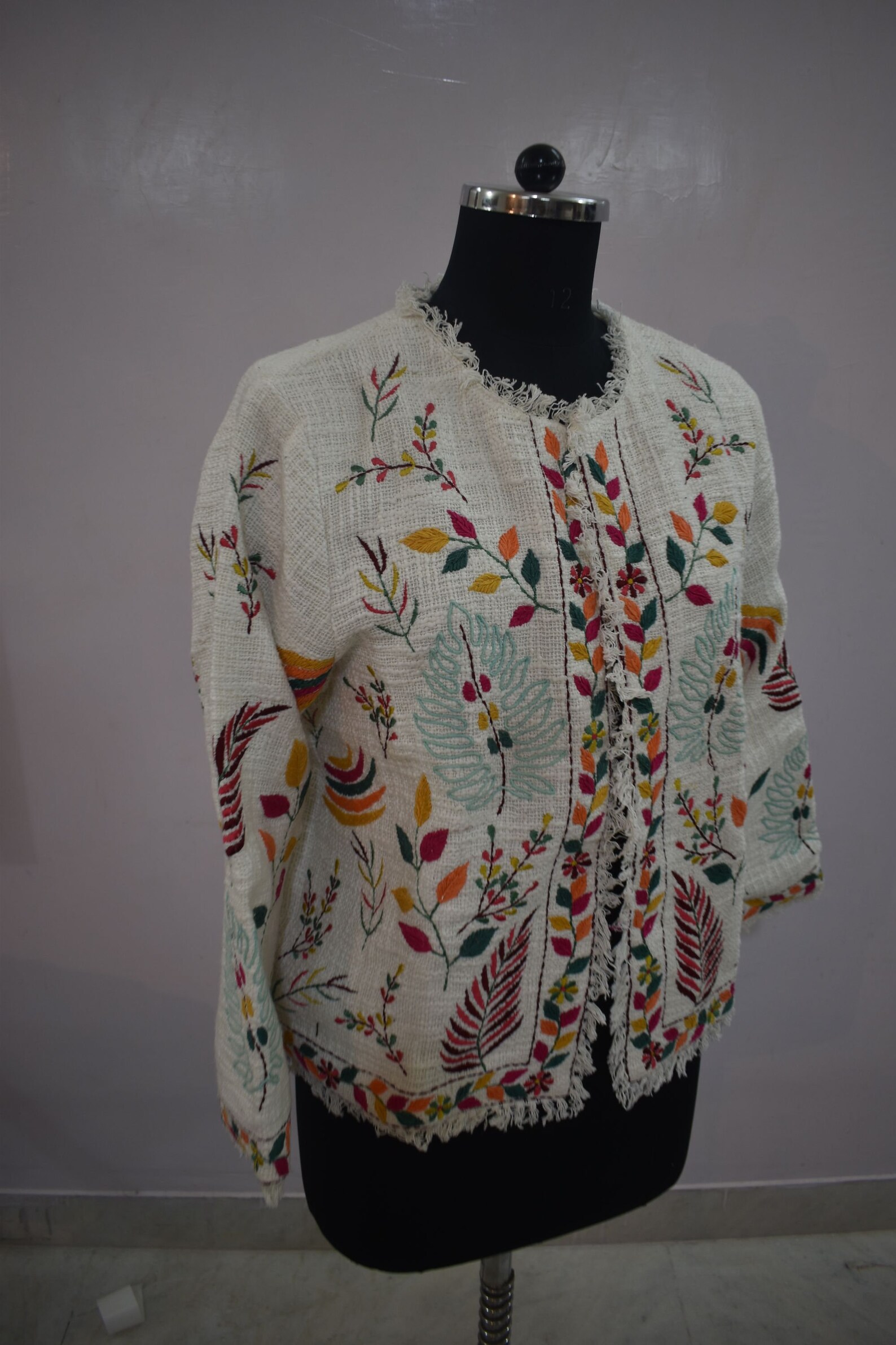 Embroidered jacket white / indian embroidery jacket Etsy