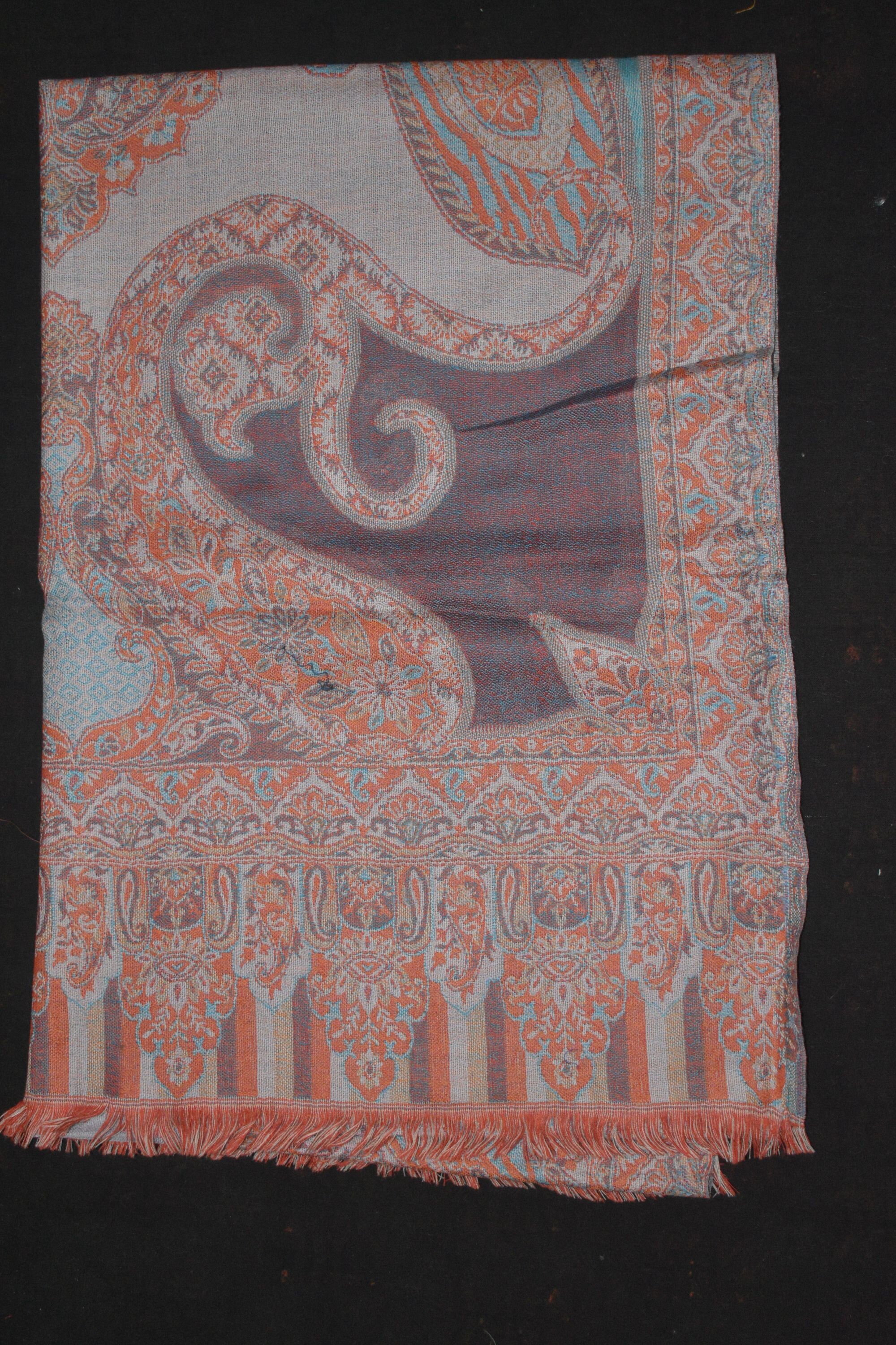 Jamawar Pashmina Wool Shawl Traditional Design 100 Wool Etsy