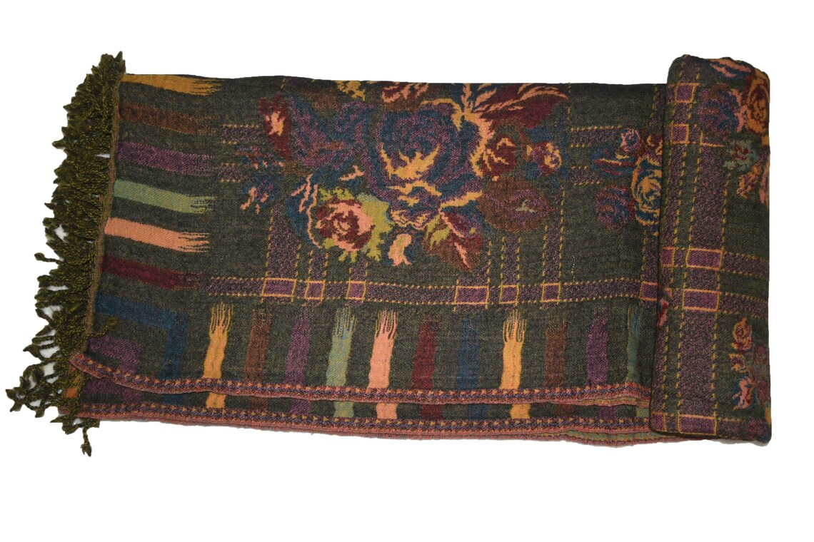 Jamawar Cashmere Wool Throw Boiled Wool Blanket 100 Boiled Etsy