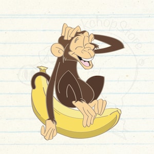 Colored, Monkey Svg, Banana Svg, DXF, PNG, Cutting file, printable, Instant download