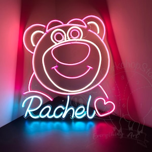 Signo de neón de dibujos animados personalizado, enchufe USB, portátil, letrero de luz de neón LED, regalo de aniversario, luz nocturna, luz LED personalizada, regalo personalizado