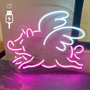 Signo de neón de dibujos animados personalizado, enchufe USB, portátil, letrero de luz de neón LED, regalo de aniversario, luz nocturna, luz LED personalizada, regalo personalizado