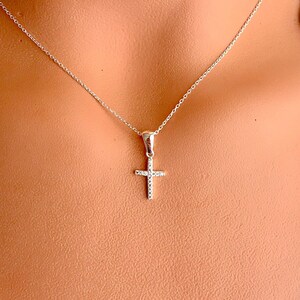 Tiny Cross Necklace Silver, Religious Necklace, Dainty Cross Necklace For Woman, Cross Pendant, Cross Jewelry