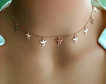 Angel Necklace / Angel Choker / 925 Sterling Silver Necklace / Gold Filled Necklace