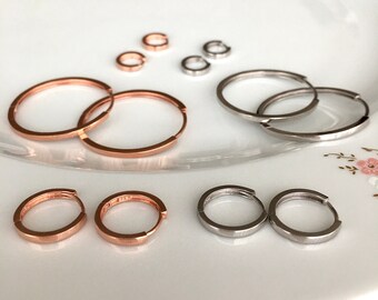 Sterling Silver Huggie Hoop Earrings: Tiny, Medium, Big