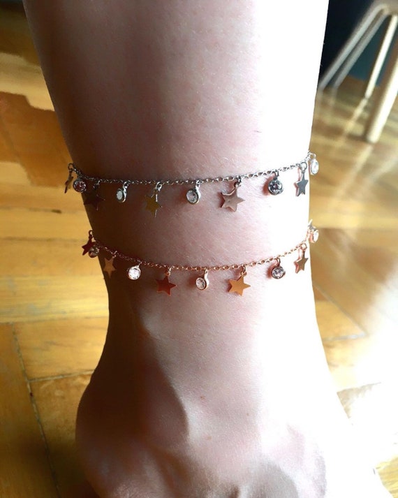 Footprint Charm with Clear Crystal Sterling Silver Footprint Charm with Clear Crystal Sterling Silver