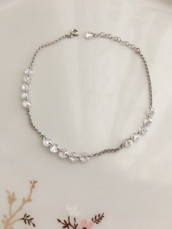 Footprint Charm with Clear Crystal Sterling Silver Footprint Charm with Clear Crystal Sterling Silver