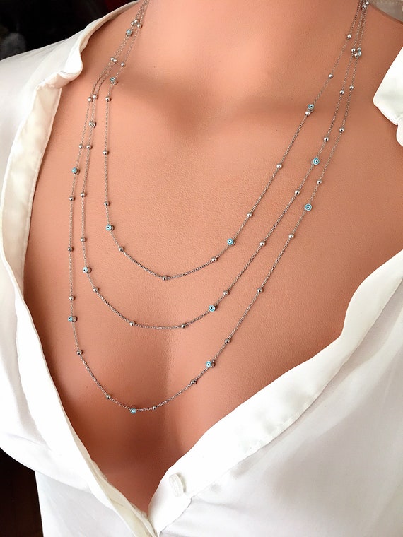 925 Sterling Silver Layered Necklace Star Moon Choker Necklace - China  Jewelry and Fashion Jewelry price | Made-in-China.com