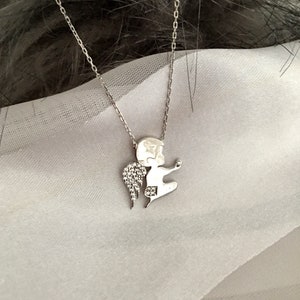 Dainty Baby Angel Necklace, Cherub Necklace, Sterling SilverNecklace, Gift For Mom, Angel Jewelry